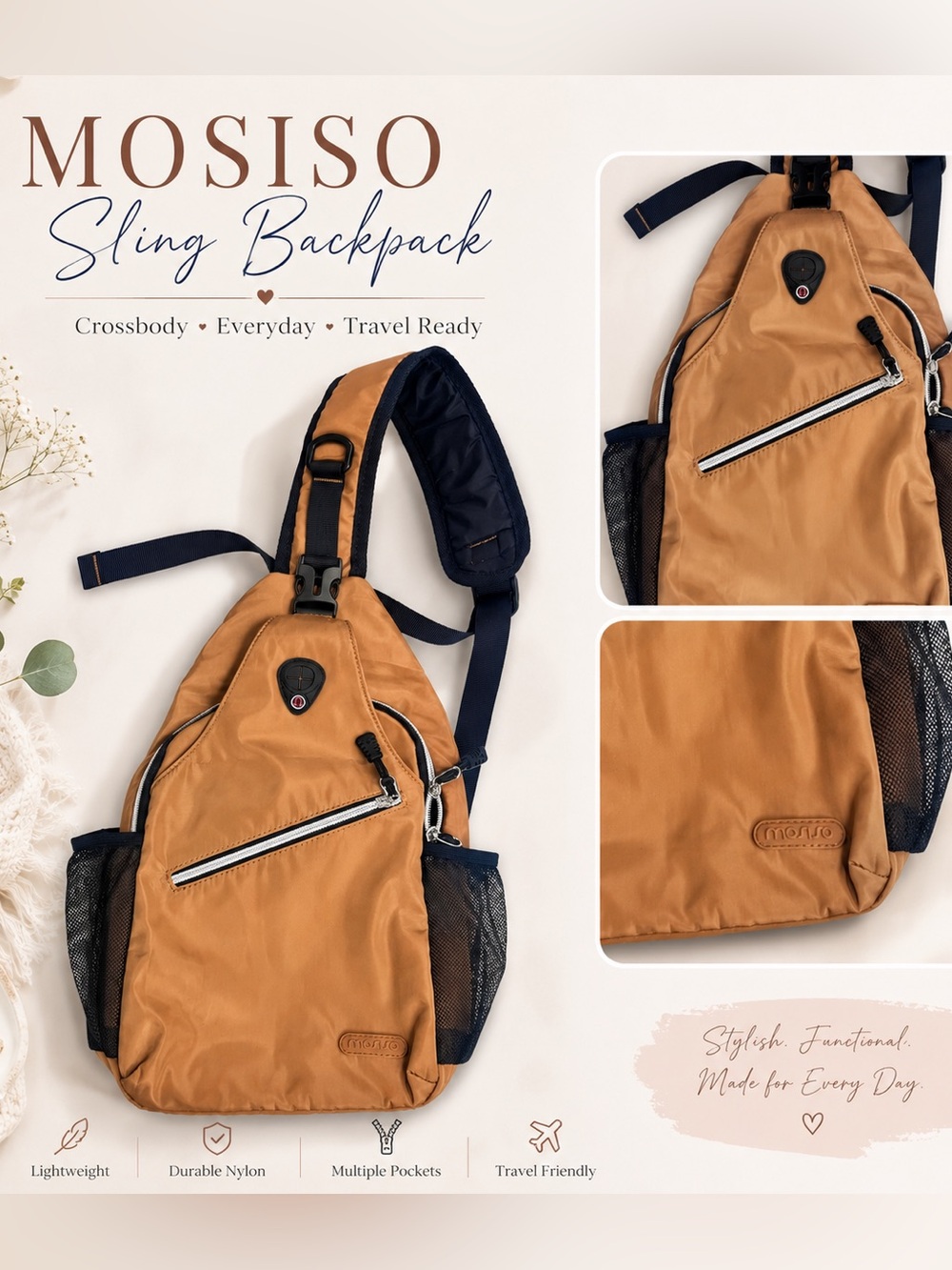 Mosiso Multi Purpose Sling Backpack
